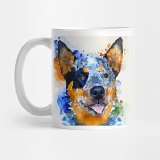 Australian Cattle Watercolor Painting - Dog Lover Gifts Mug